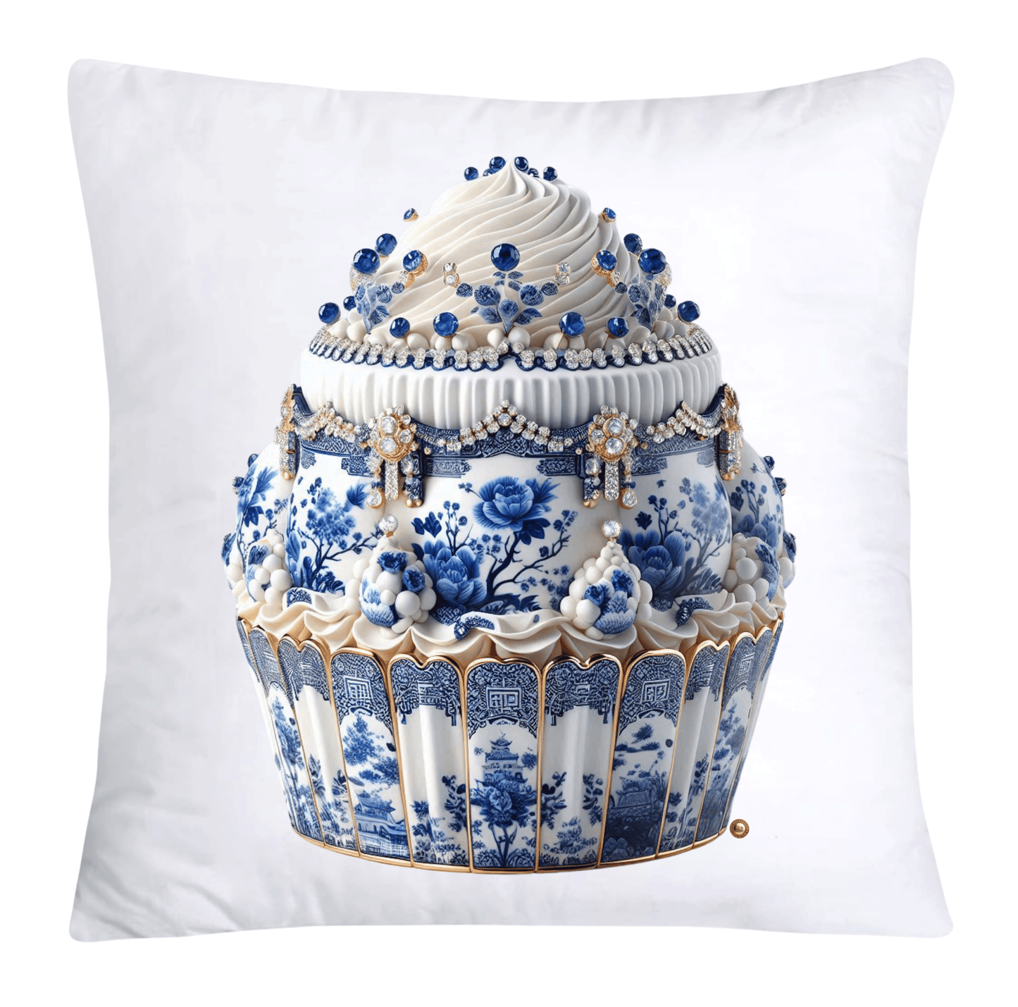 Blue Willow 18x18 Chinoiserie Cupcake Throw Pillow Covers-3841
