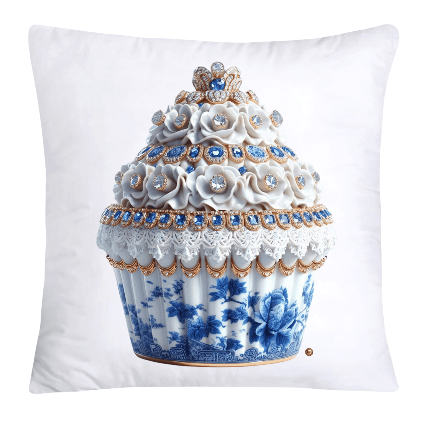 Blue Willow 18x18 Chinoiserie Cupcake Throw Pillow Covers-3847