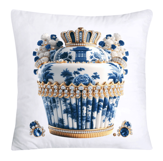 Blue Willow 18x18 Chinoiserie Cupcake Throw Pillow Covers-3826
